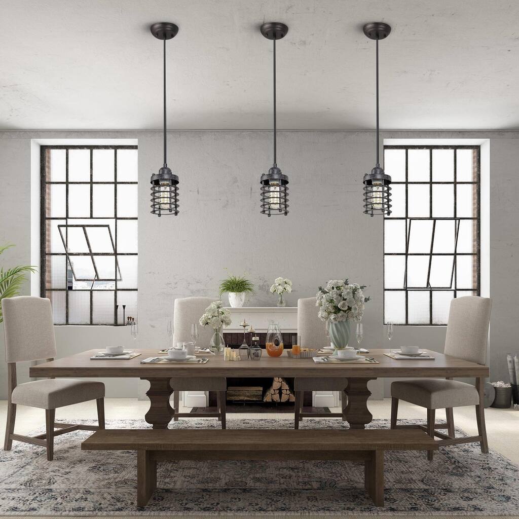 The Gray Barn 1-Light Farmhouse Rustic Pendant Lights for Kitchen Island - L3.9" X W3.9" X H5.5"