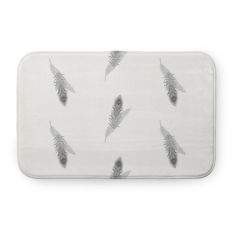 Feather Stripe Bathmat - 34" x 21" - Lunar Grey