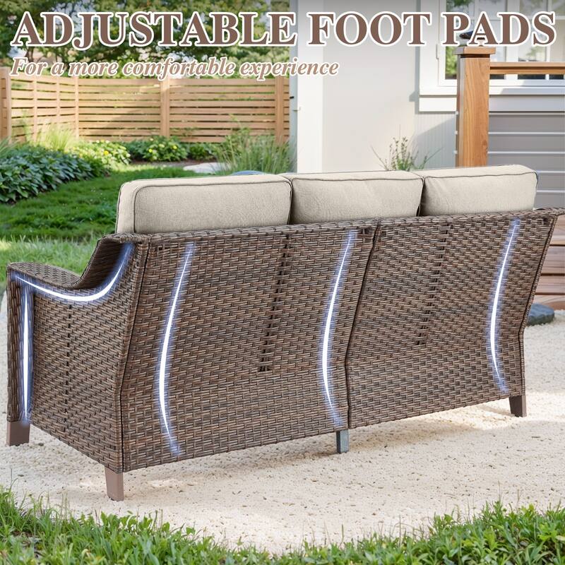 Outdoor Sofa Seating Chair with Ottoman and Table