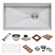 preview thumbnail 15 of 13, Ruvati 39-inch Workstation Dual Tier Kitchen Sink Undermount 16 Gauge Stainless Steel - RVH8299 - 39" x 19″