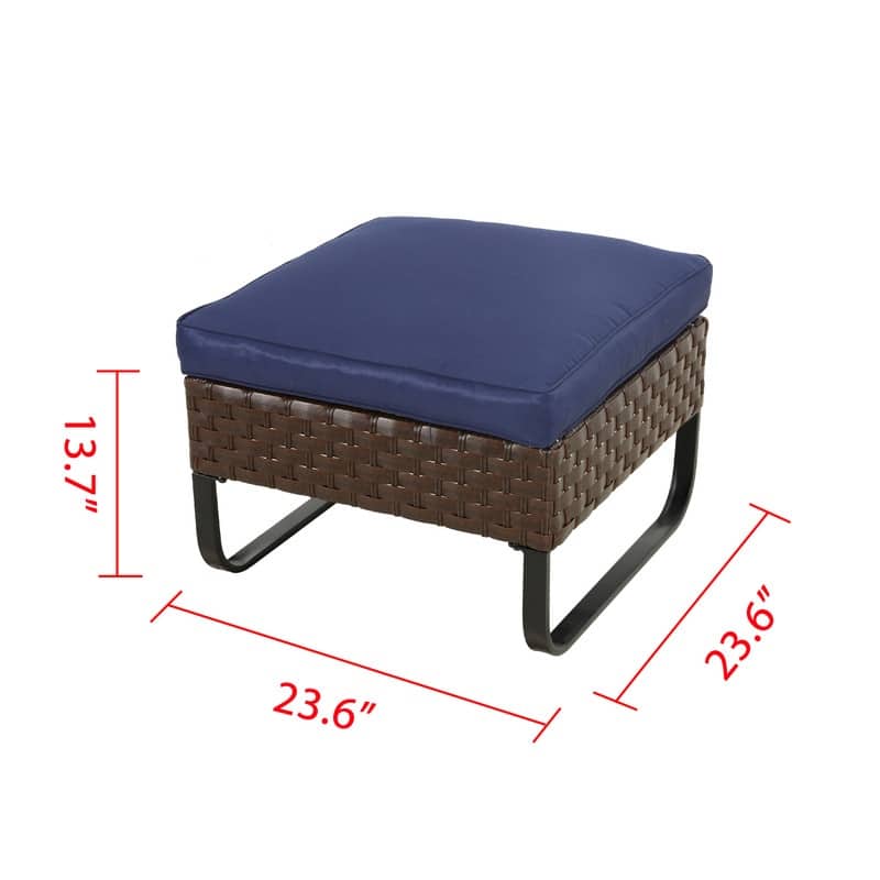 Patio Festival U-Leg Collection Outdoor Ottoman with Cushion