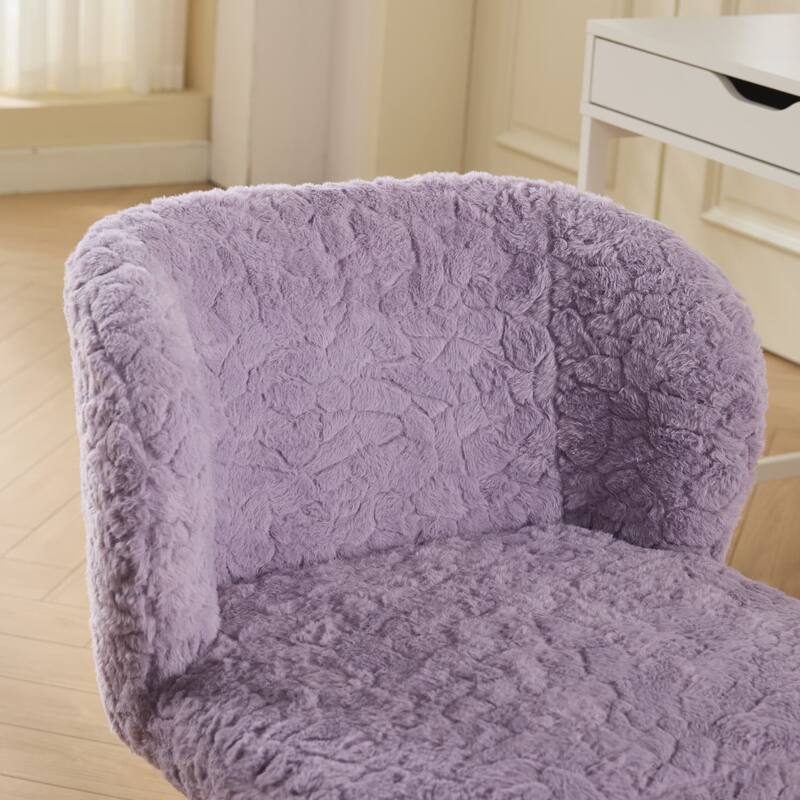 Home Office Adjustable Desk Chair, Swivel Vanity Chair with Metal Base