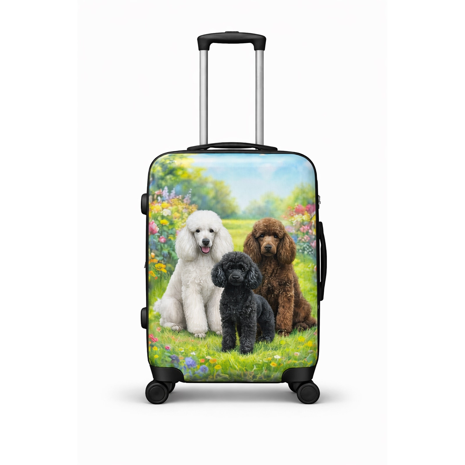 World Traveler Chariot Pet Lover 20-Inch Carry-On Hardside Expandable Spinner Luggage - Garden Poodle