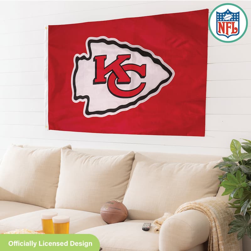 Kansas City Chiefs Single Sided Flag w/ 2 Grommets, 3'x5'