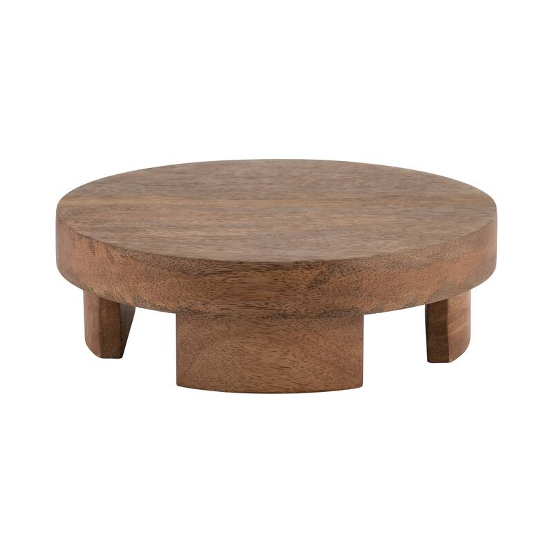 Sagebrook Home Neutral Farmhouse Wood Riser Tray