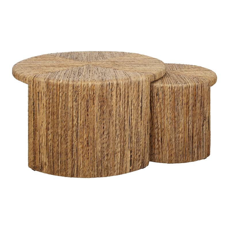 NPD Furniture Kanza Handwoven Abaca Coffee Table with Open Shelf