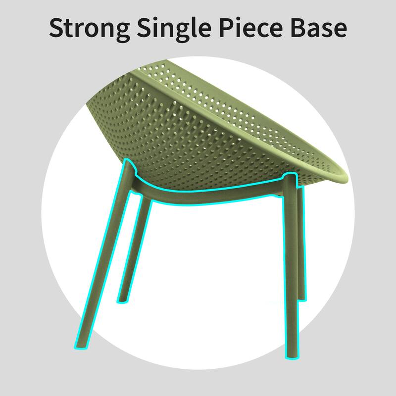 Set of 2 Modern Plastic Lounge Chair Plastic Legs with Polka Dots Spot Breathable for Patio Outdoor or Indoor Use