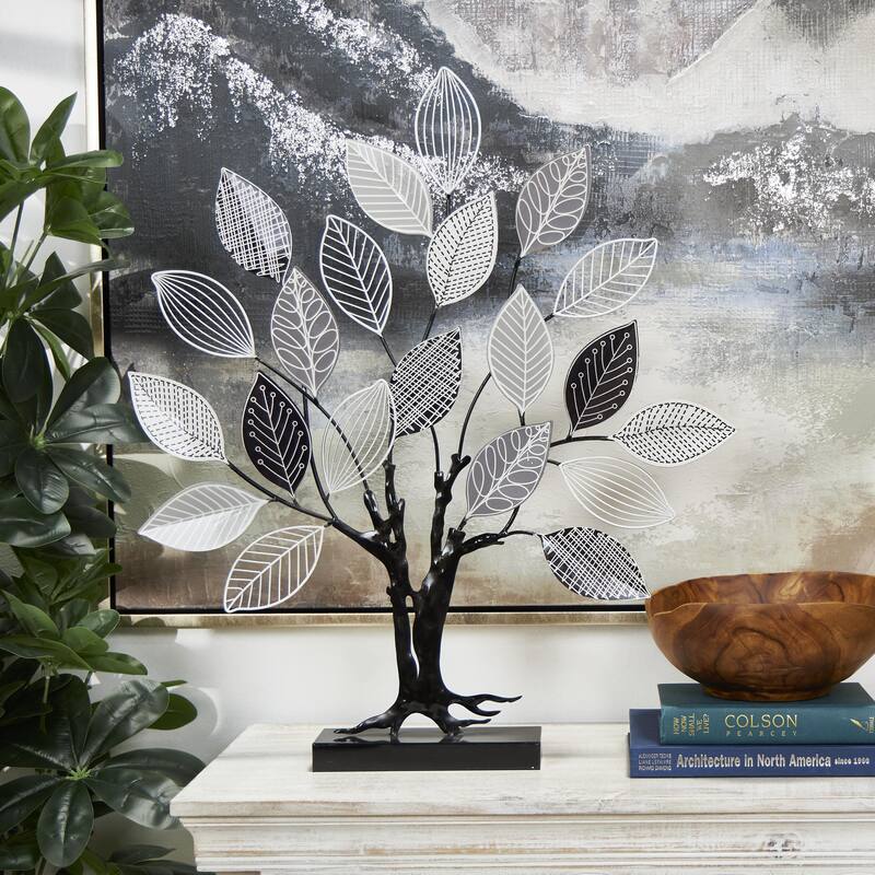 Metal Tree Decorative Sculpture - Black - Roche River Decor