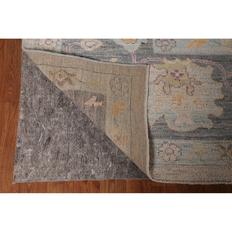 Vegetable Dye Oushak Turkish Large Rug Hand-Knotted Wool Carpet - 9'11"x 13'9"