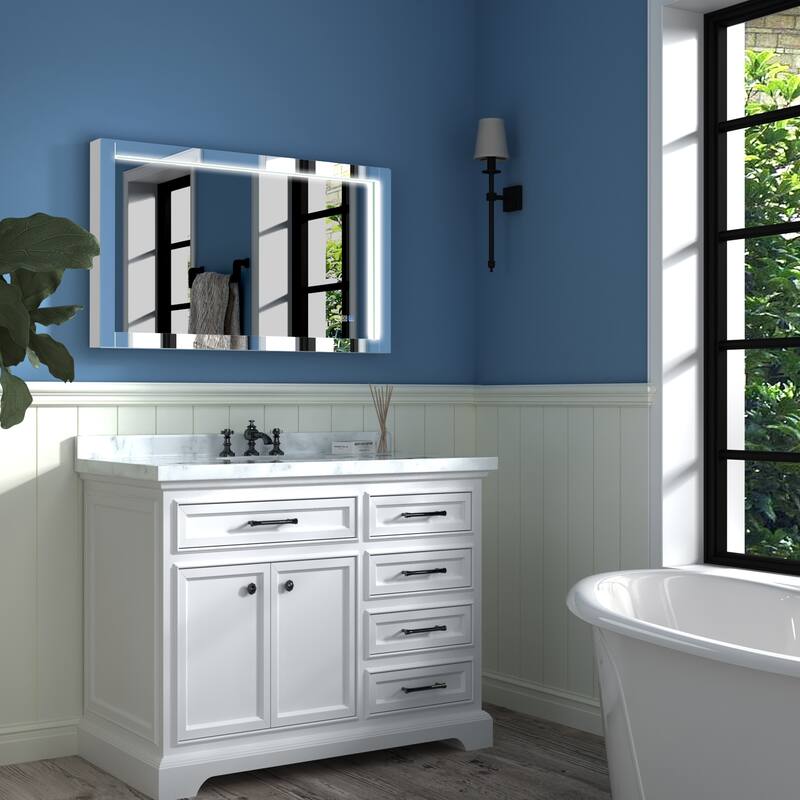 ExBrite LED Lighted Bathroom Mirror with Defog and Stepless Dimming