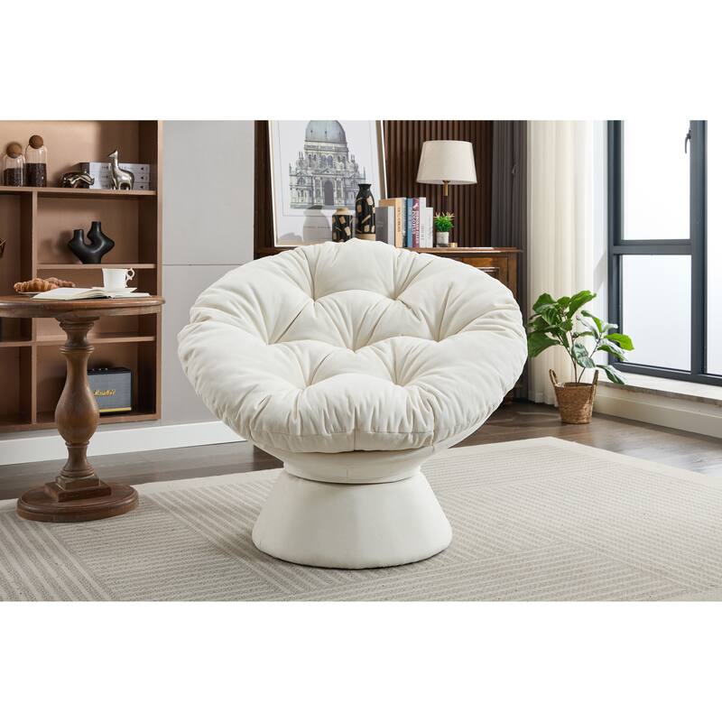 Oversized Swivel Accent Chair, 360-Degree Swivel Barrel Chair, Papasan Chair for Living Room and Bedroom Comfort