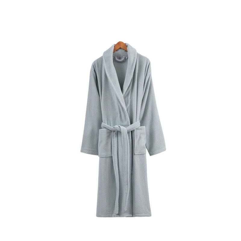 Ozan Premium Home Chevron Luxury Collection 100% Turkish Cotton Unisex Bathrobe