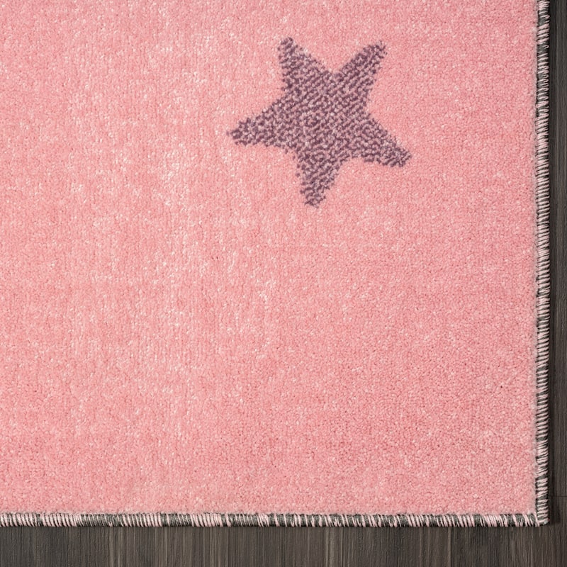 Kids Teddy Bear on the Moon Area Rug