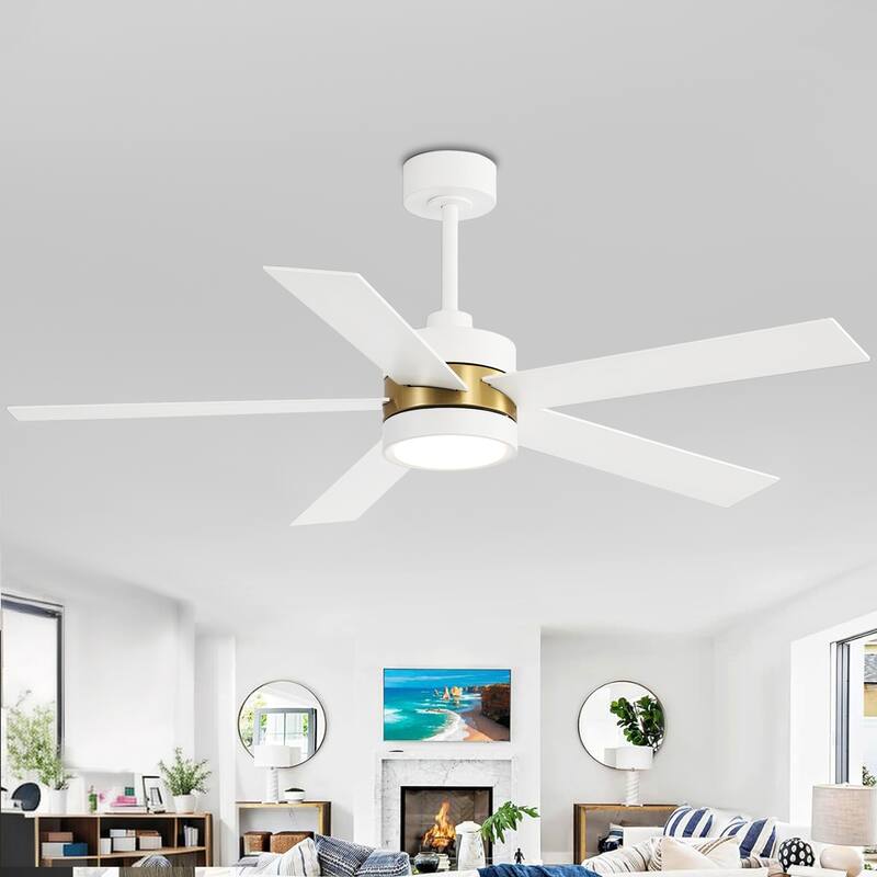 52 in. Integrated LED Indoor Ceiling Fans with Light and Remote Control Included