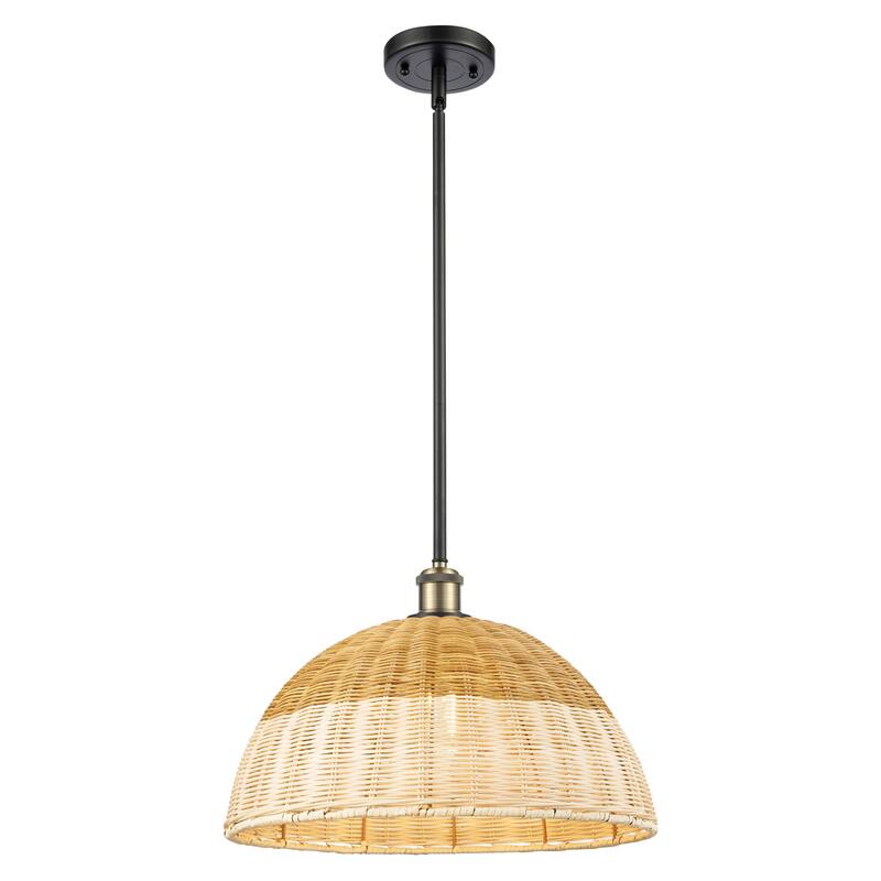 Innovations Lighting Endless Possibilities Ballston - Bristol Natural II - 1 Light 16" Stem Hung Mini Pendant - Black Antique Brass