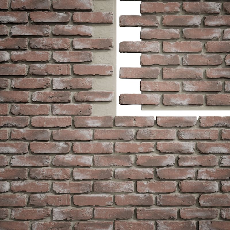 EverStone Aged Brick Faux Brick Panel, 46 7/8"W x 27"H x 1 1/4"D