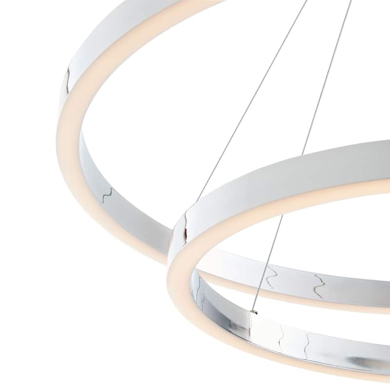 Minsk Double Round Color Changing Integrated LED Chrome Chandelier