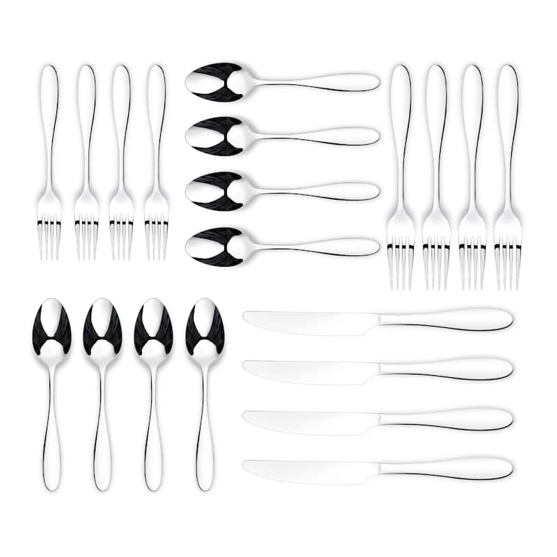 Ornative Amadea 18/0 Stainless Steel 20 Pieces Flatware Set - 10.63" H x 6.69" W x 2.76" D