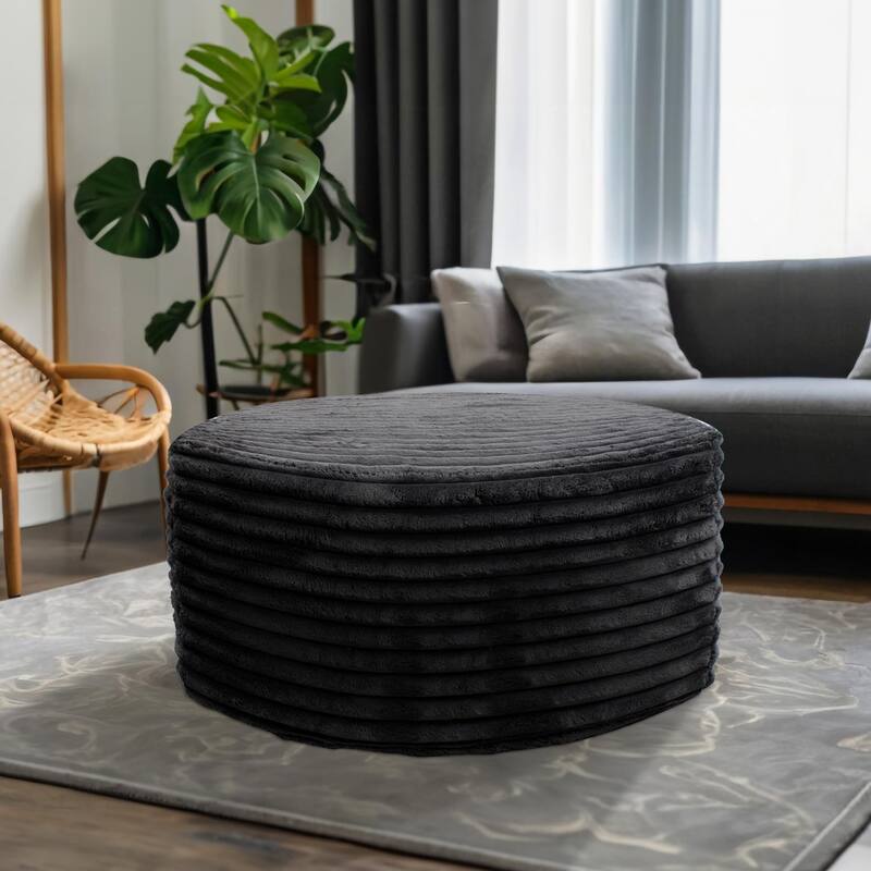 Universal Round Ottoman Shar Pei White