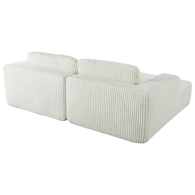 Corduroy Double Sofa Bed with 2 Pillows