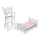 preview thumbnail 2 of 4, Badger Basket English Country Doll High Chair and Bed Set with Chevron Bedding and Free Personalization Kit - White/Pink