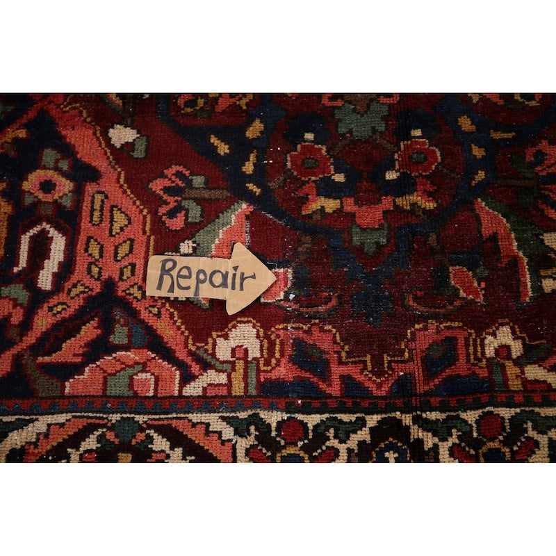 Bakhtiari Large Antique Persian Area Rug Hand-Knotted Wool Carpet - 11'0" x 16'9"