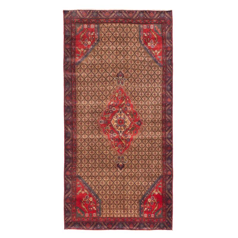 ECARPETGALLERY Hand-knotted Anatolian Vintage Brown Wool Rug - 4'7 x 9'2