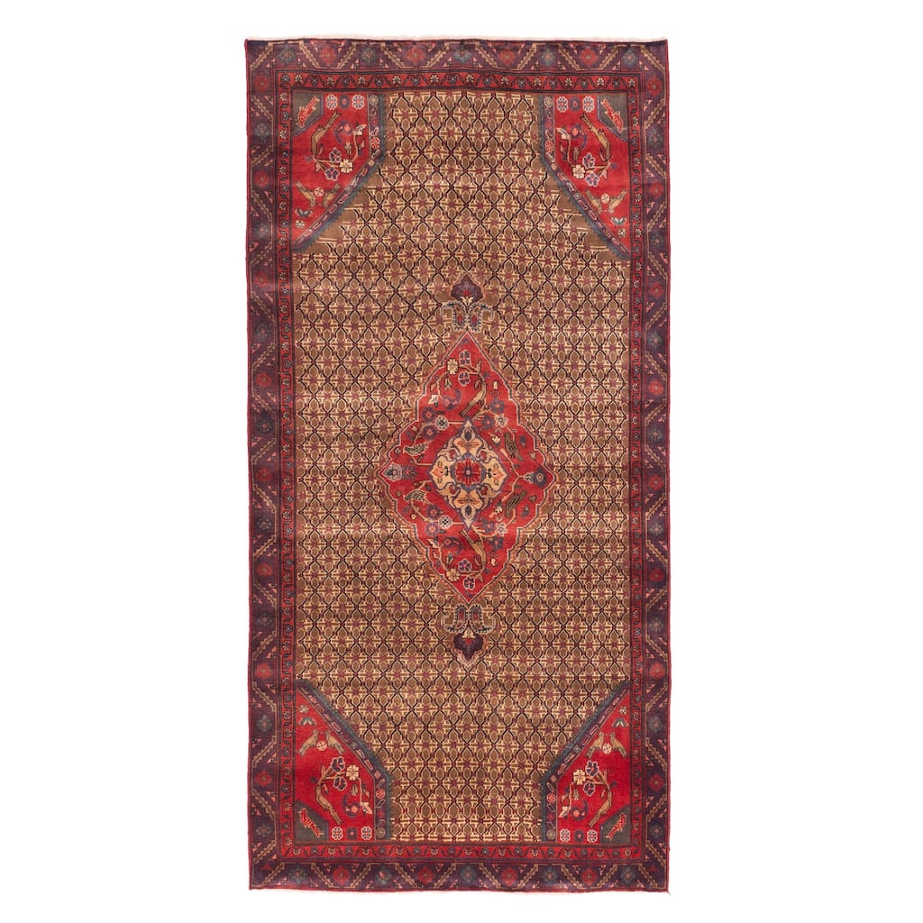 ECARPETGALLERY Hand-knotted Anatolian Vintage Brown Wool Rug - 4'7 x 9'2