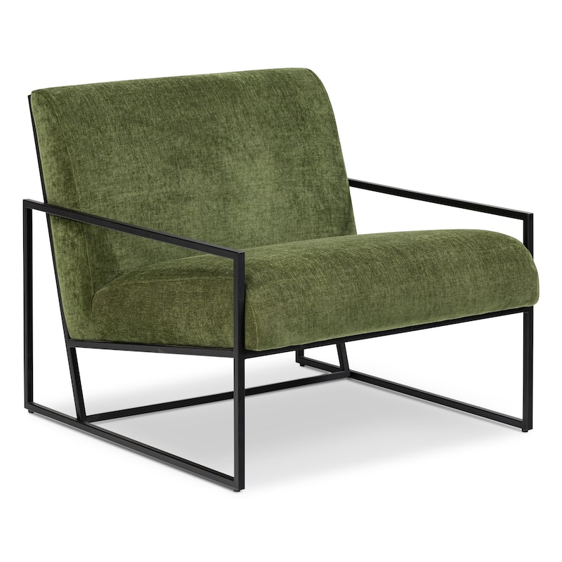 Poly & Bark Bo Fabric Lounge Chair - Distressed Green Velvet