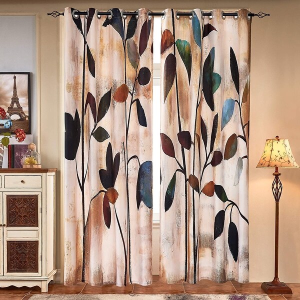 Colorful shop window curtains