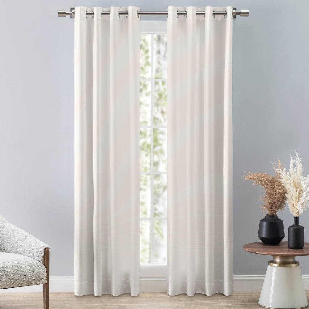Porch & Den Peete Grasscloth Grommet Curtain Panel