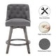 preview thumbnail 24 of 24, HOMYKA Tufted Swivel Bar Stool with Wood Grain Chair Legs Set of 2