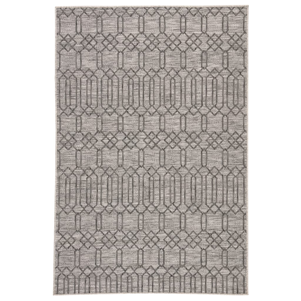 Nikki Chu Calcutta Indoor/ Outdoor Geometric Gray Area Rug