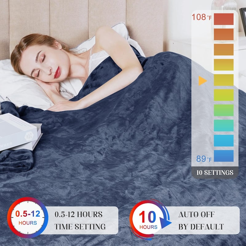 Electric Flannel King Queen Throw Heated Blanket
