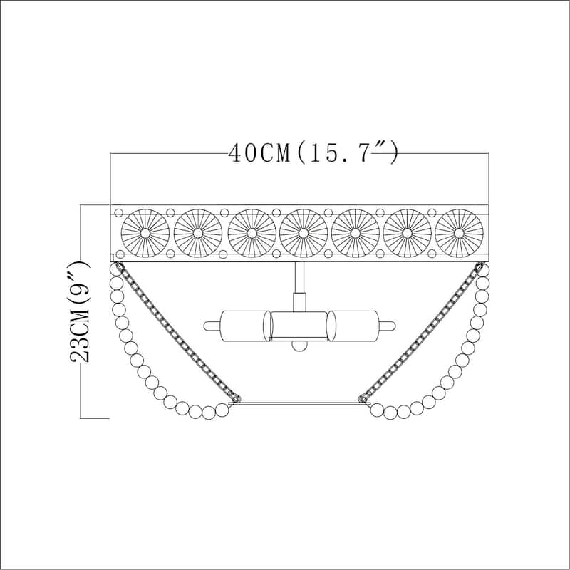 Poury 16 inch Antique Grey Boho Flush Mount 3-Light