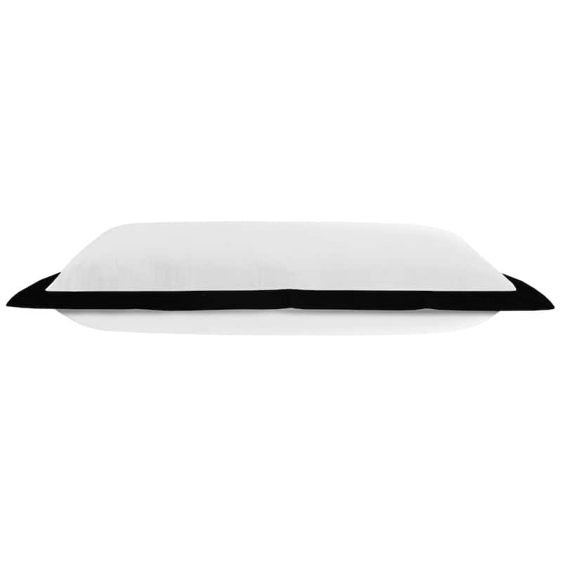 HomeRoots 14" X 36" White And Black 100% Cotton Geometric Zippered Pillow