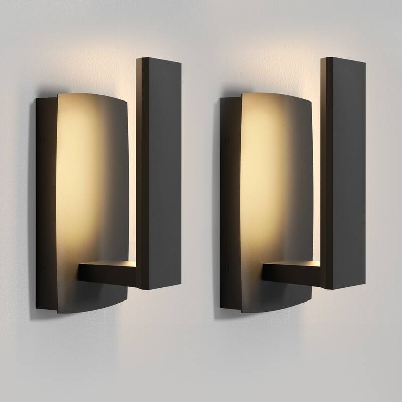 Modern LED Wall Light Outdoor - 8.7inch - Black