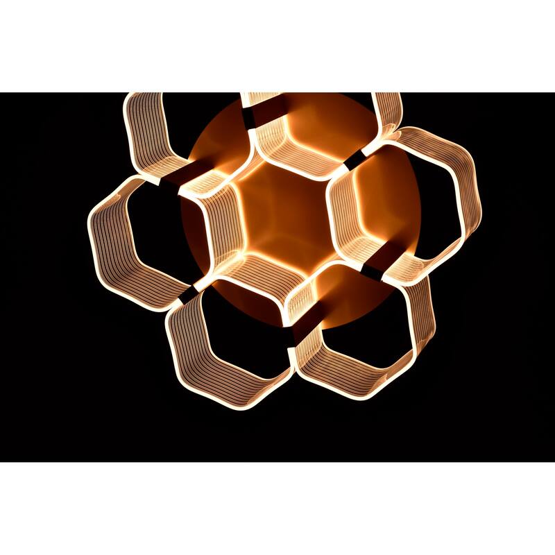 Kenzo LED 6 Light Flush Mount Vintage Brass Finish Light Guide Panel - Polished Anodized Bronze