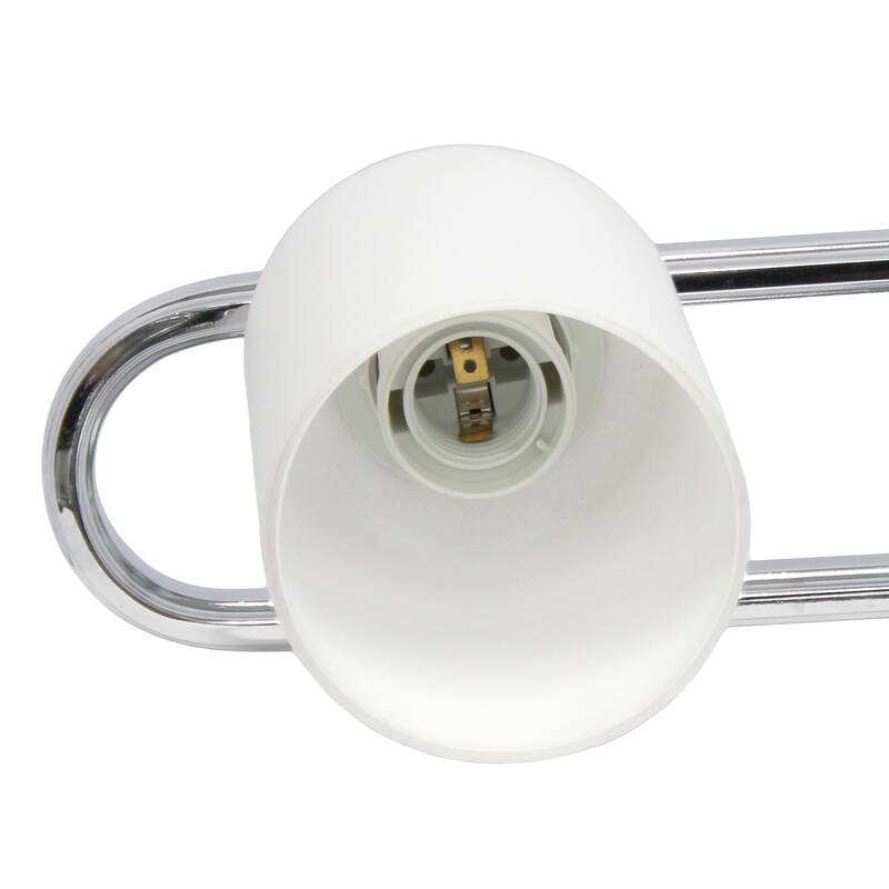 3-Light Vanity Light Fixture - Metal & White Glass Shade - Bathroom Uplight Downlight - Hallway Entryway - 5.5