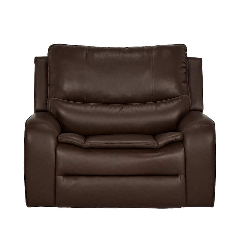 48.5" W Faux Leather Dual-Power Oversized Width Seat Recliner with USB & USB-C Charging, Ajustable Headrest