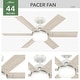 preview thumbnail 15 of 22, Hunter 44" Pacer Ceiling Fan with LED Light Kit and Handheld Remote - Modern Farmhouse, Transitional
