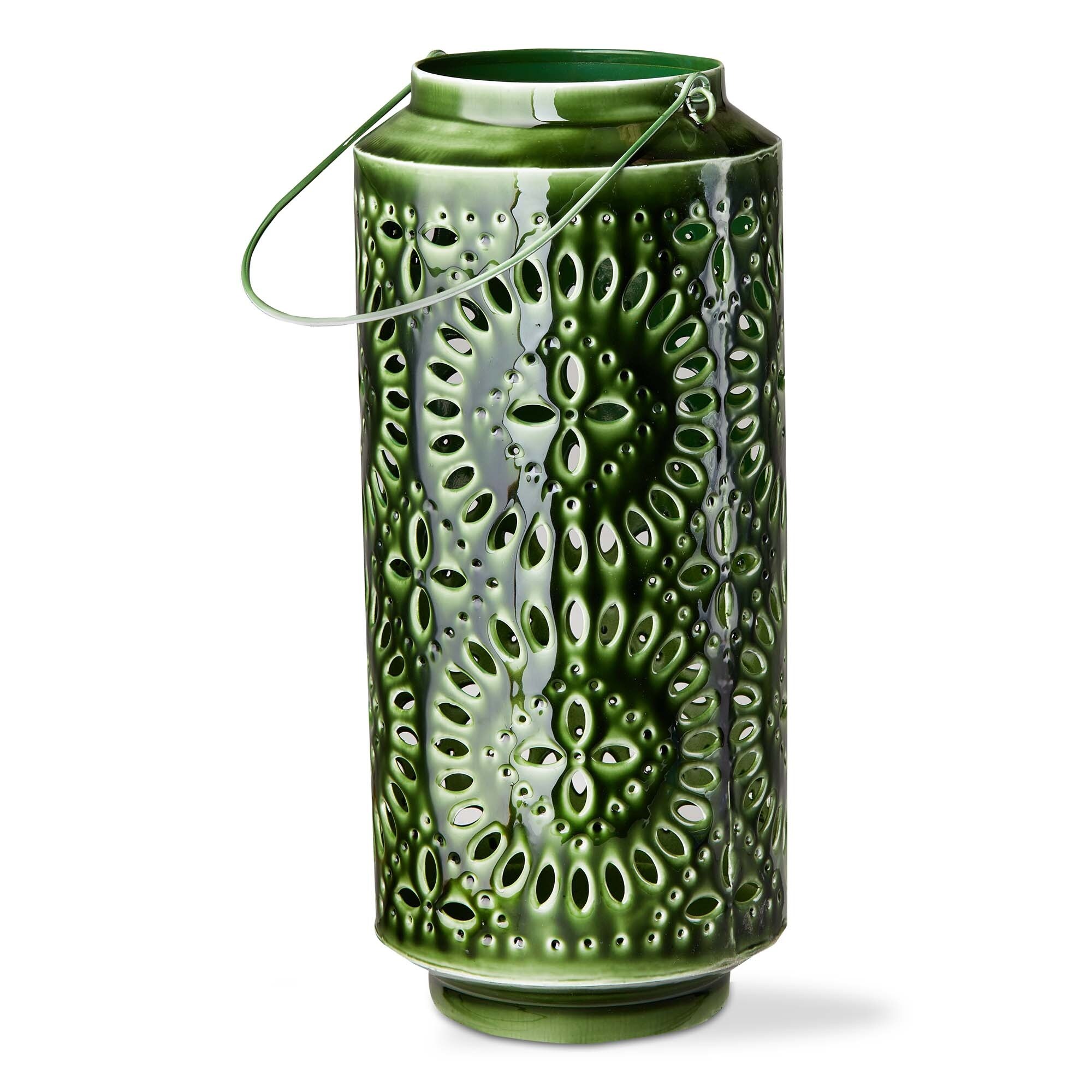 Aura Enamel Lantern Lg Green