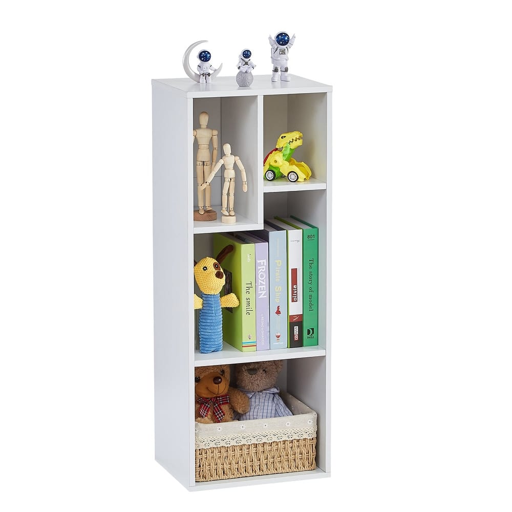 VECELO, 3-Tier Four Open Cube Wooden Bookcase Organizer, Bookshelf / Book Storage