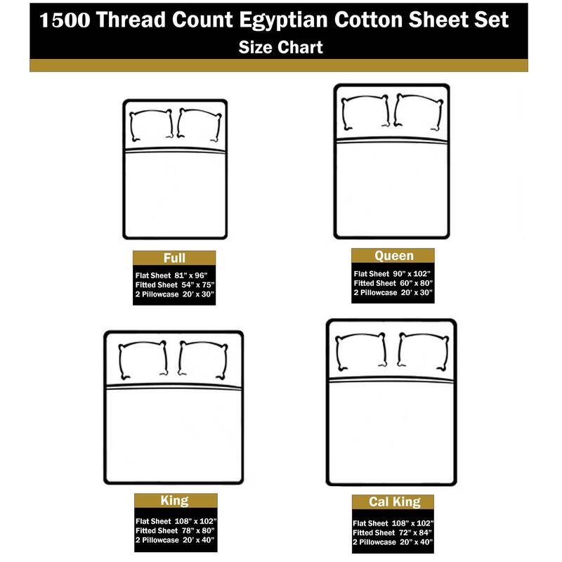 Superior Egyptian Cotton 1500 Thread Count Bed Sheet Set