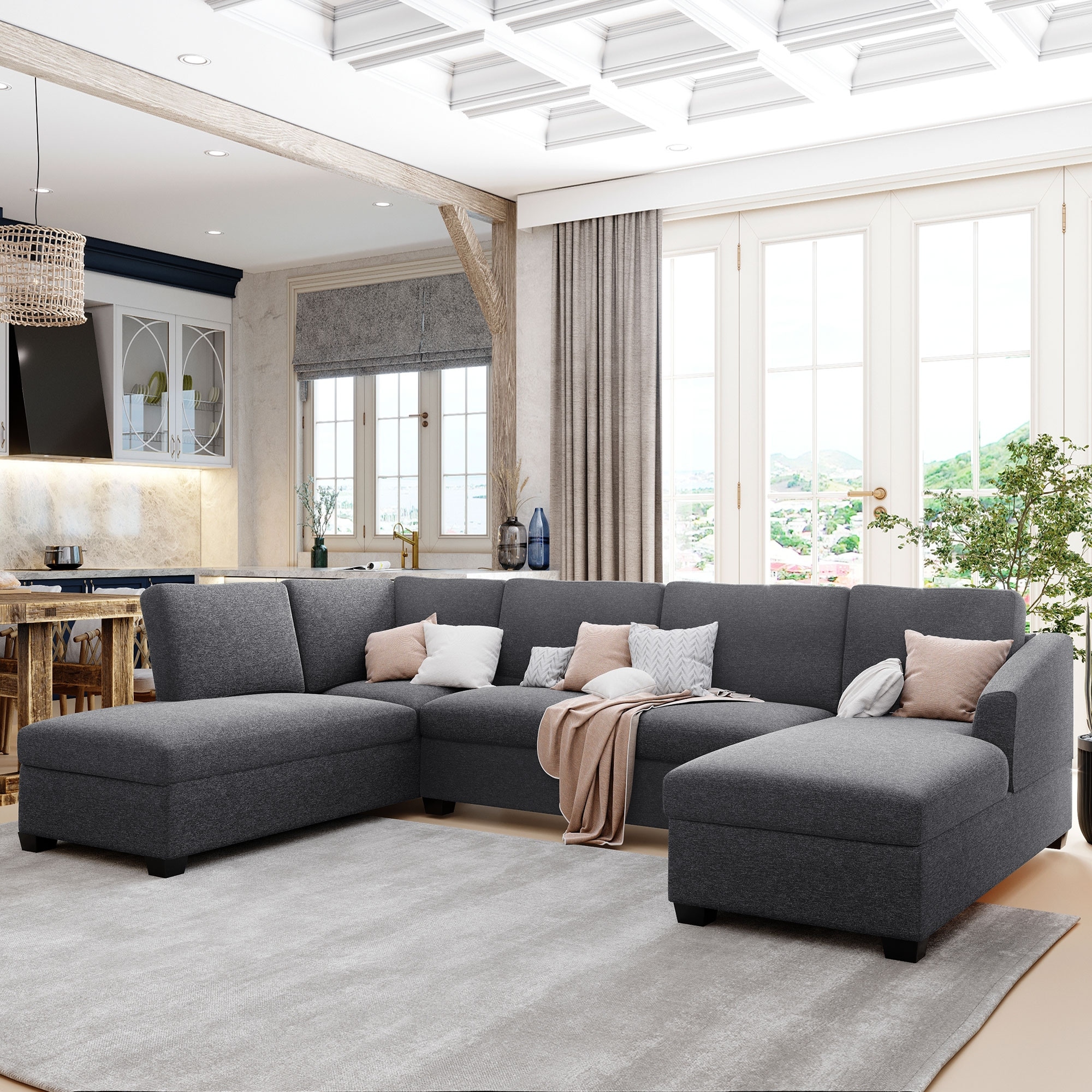 4 seater lounge with chaise sales