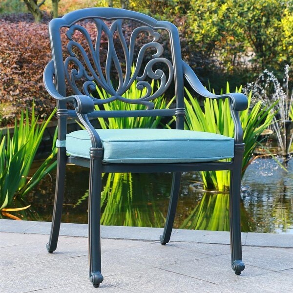 Saybrook Powder coated Aluminum Arm Chair with Cushion Set of 2