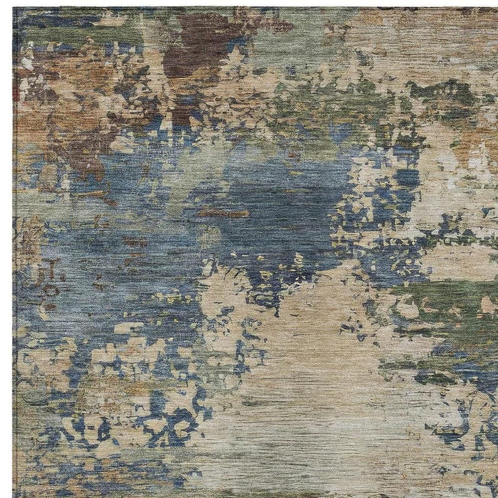 HomeRoots Abstract Transitional Rectangle Outdoor Rug