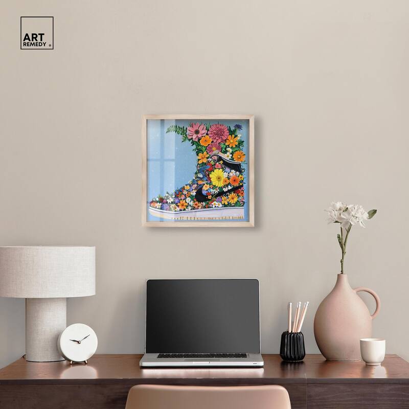 Blooming Floral Sneaker Shadowbox by Art Remedy