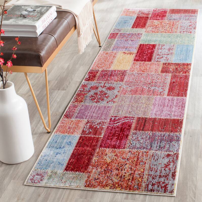 SAFAVIEH Valencia Alessja Distressed Vintage Boho Oriental Polyester Rug - 2'3" x 8' Runner - Multi - Runner