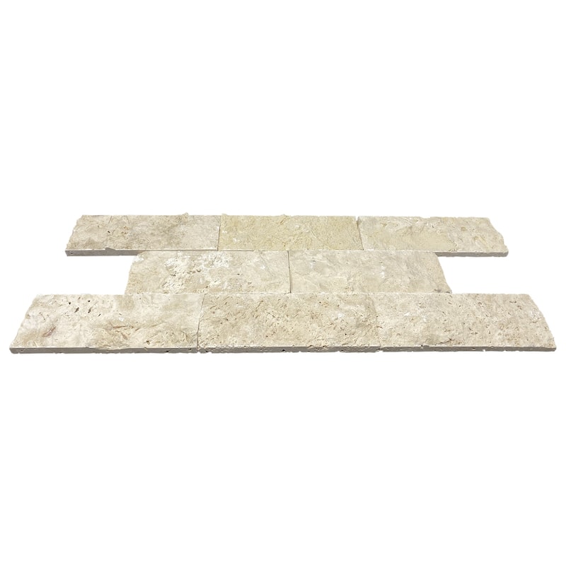 Ivory Travertine 3" x 8" Split Face Tile